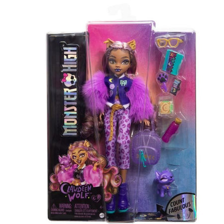 Monster High-Clawdeen Lupo-Bambola con Crescent Dog e Accessori HRP65