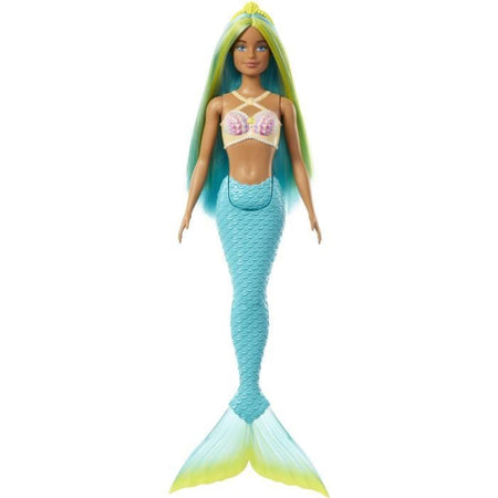Barbie - Bambole sirena con capelli colorati, pinna e fascia per capelli