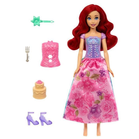 Mattel-Disney Princesses Spin & Reveal-Ariel bambola con 11 sorprese HTV88