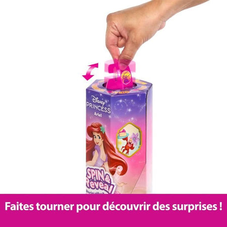 Mattel-Disney Princesses Spin & Reveal-Ariel bambola con 11 sorprese HTV88