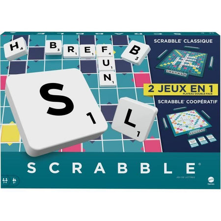 Mattel Games - Classico Scrabble 2 in 1 con tabellone reversibile - Gioco da tavolo - Da 8 anni in su