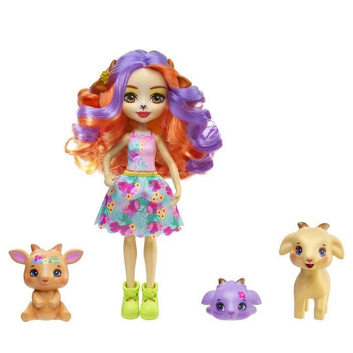 Enchantimals-Famiglia di Golita-Bambola-Capra e 3 figurine di capra HXC00
