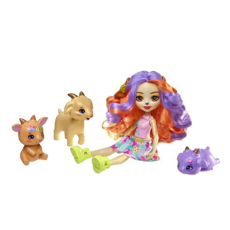 Enchantimals-Famiglia di Golita-Bambola-Capra e 3 figurine di capra HXC00