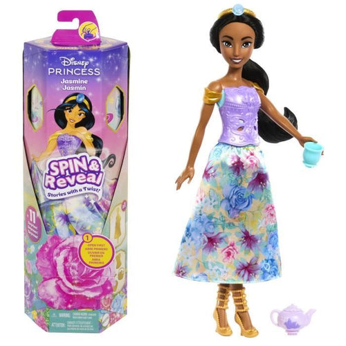 Disney-Spin & Reveal-Bambola Jasmine con accessori e 11 sorprese HXC23