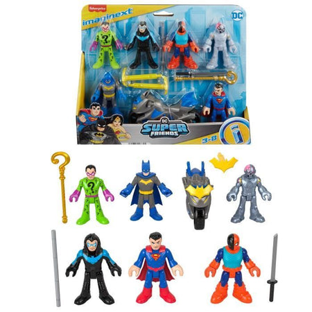 Imaginext-DC Super Friends-Deluxe Figure Box con 9 elementi - Imaginext - HXF94