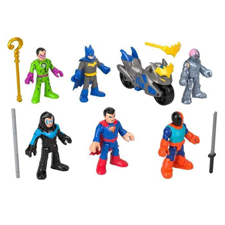 Imaginext-DC Super Friends-Deluxe Figure Box con 9 elementi - Imaginext - HXF94