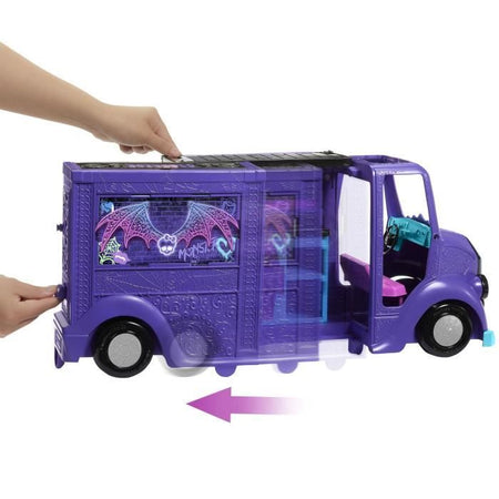Monster High-Tour Bus Blood-sational Rock-Set con bambola e autobus HXH83