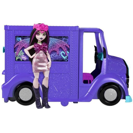 Monster High-Tour Bus Blood-sational Rock-Set con bambola e autobus HXH83