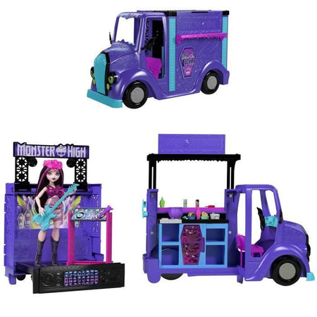Monster High-Tour Bus Blood-sational Rock-Set con bambola e autobus HXH83