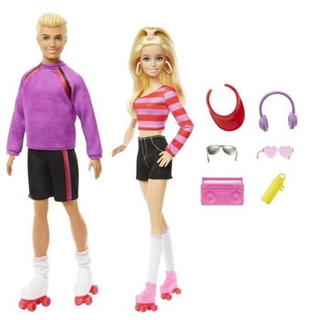 Barbie-Fashionistas-Box di bambole e accessori per pattini a rotelle HXK90
