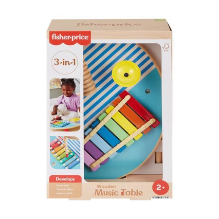 Tavolo musicale in legno Fisher-Price con strumenti a percussione HXT91