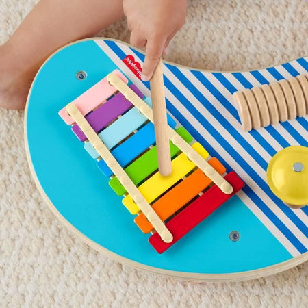 Tavolo musicale in legno Fisher-Price con strumenti a percussione HXT91