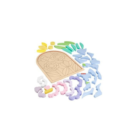 Fisher-Price-Fiori in Legno Puzzle-Puzzle da 37 pezzi per la scuola dell'infanzia HXT97
