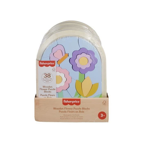 Fisher-Price-Fiori in Legno Puzzle-Puzzle da 37 pezzi per la scuola dell'infanzia HXT97