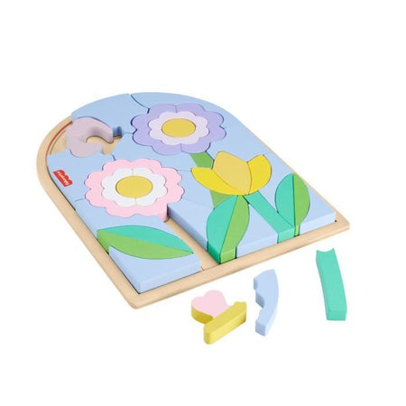 Fisher-Price-Fiori in Legno Puzzle-Puzzle da 37 pezzi per la scuola dell'infanzia HXT97