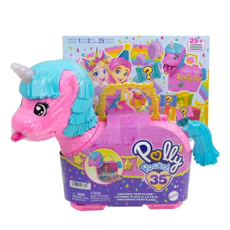 Polly Pocket-Gli unicorni stanno organizzando una scatola per feste con 2 minifigure HYD96