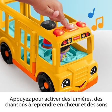 Fisher-Price Little People-Lo scuolabus-Veicolo a spinta musicale HYT03