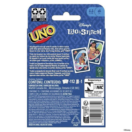Mattel Games - Disney UNO Lilo e Stitch - Gioco di carte per bambini e famiglie JCC10