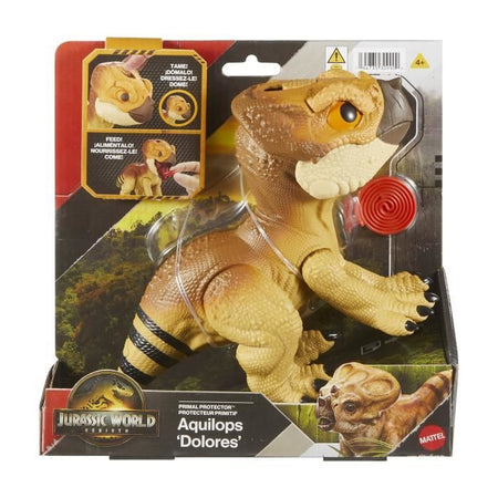Jurassic World - Figurina Aquilops da addomesticare - Dinosauro interattivo - Jurassic World - JGC01