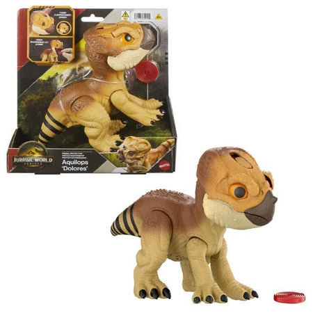 Jurassic World - Figurina Aquilops da addomesticare - Dinosauro interattivo - Jurassic World - JGC01