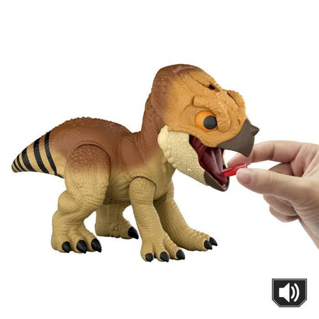 Jurassic World - Figurina Aquilops da addomesticare - Dinosauro interattivo - Jurassic World - JGC01
