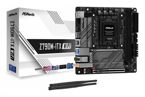 MB Asrock 1700 Intel Z790M ITX WIFI 2xDDR5- 4xSATA3 Hyper M.2- HDMI DP eDP- mini ITX