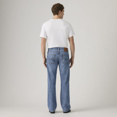 Levi's 555 jeans uomo gamba dritta relaxed in denim e lino blu