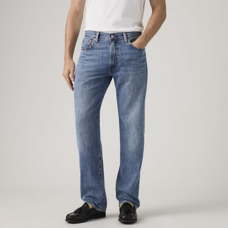 Levi's 555 jeans uomo gamba dritta relaxed in denim e lino blu