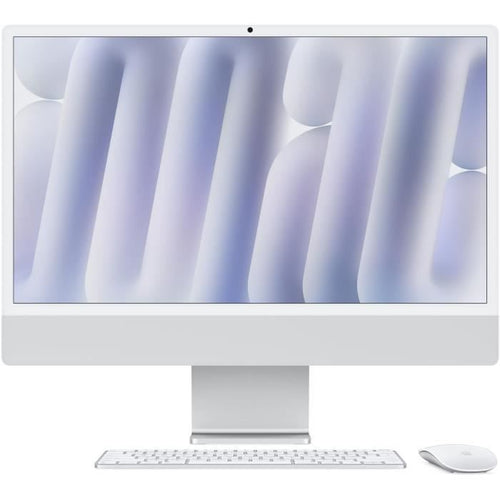 Apple iMac 24 schermo retina da 4,5K vetro nano testurizzato SSD da 256 GB 16 GB RAM chip M4 CPU a 10 core GPU a 10 core Argento (2024)