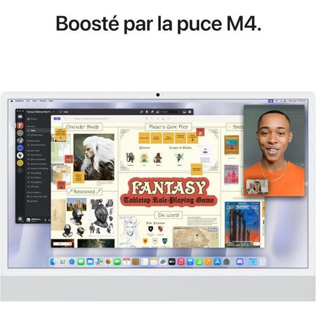 Apple iMac 24 schermo retina da 4,5K vetro nano testurizzato SSD da 256 GB 16 GB RAM chip M4 CPU a 10 core GPU a 10 core Argento (2024)