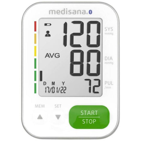 Sfigmomanometro connesso BU 570 medisana - Design sottile - Schermo grande - Cifre XXL - Misurazione dell'aritmia - Bluetooth - 240 memorie