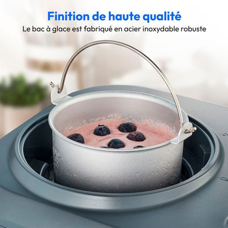 MEDION Gelatiera con compressore (adatta per la preparazione di gelati, yogurt gelato e sorbetti, 1 litro, 100