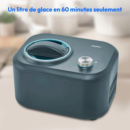 MEDION Gelatiera con compressore (adatta per la preparazione di gelati, yogurt gelato e sorbetti, 1 litro, 100