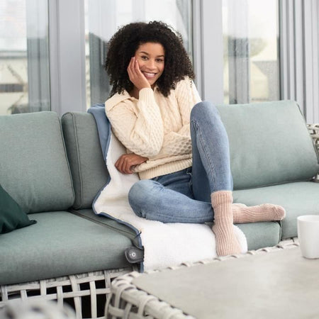 Coperta riscaldante wireless da esterno - MEDISANA - OL 850 - 10 W - Blu