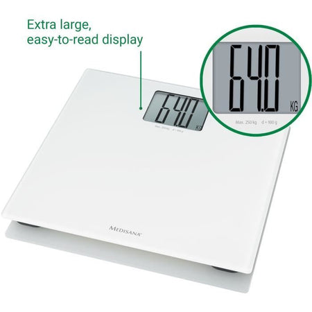 MEDISANA - Bilancia pesapersone XL in vetro - 40547 - Batterie incluse