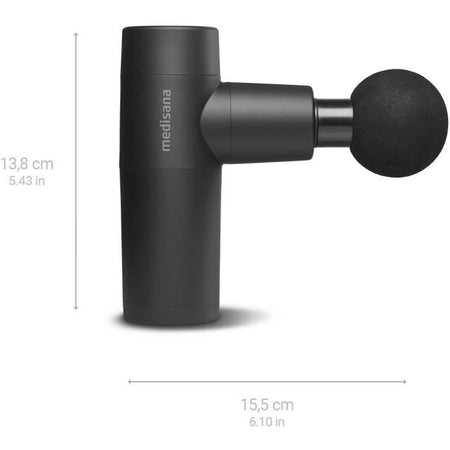 Pistola per massaggio - MEDISANA - 5 livelli di percussione - 7,4 V - Nera