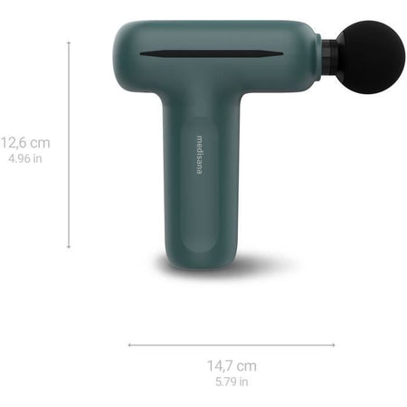 Pistola per massaggio - MEDISANA MG 200 - 5 livelli di percussione - 5 V - 50 dB - Grigio/Verde