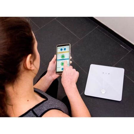 Bilancia da bagno - Medisana - BS 412-99658 - Elettronica connessa - Misuratore di impedenza - Massa muscolare e massa ossea - 180 kg max