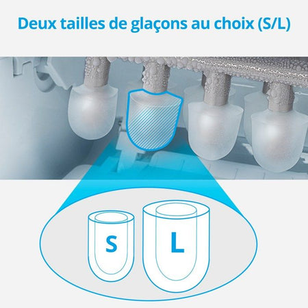 MEDION Ice Maker (MD17739), produttore di ghiaccio veloce, produce cubetti di ghiaccio in soli 6-12 minuti, vassoio per cubetti di ghiaccio