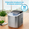 MEDION Ice Maker (MD17739), produttore di ghiaccio veloce, produce cubetti di ghiaccio in soli 6-12 minuti, vassoio per cubetti di ghiaccio