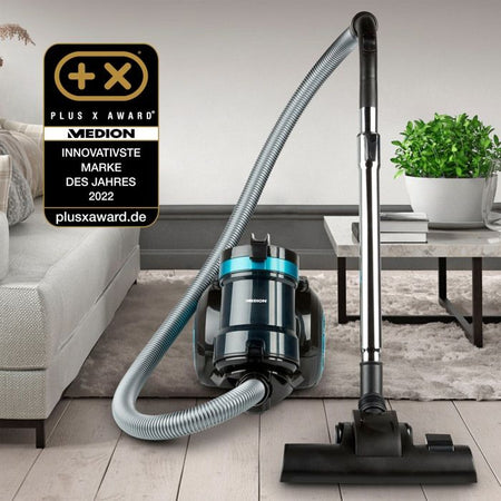 MEDION MD 19407 Aspirapolvere ciclonico senza sacco - Potenza 800W - Capacità contenitore raccogli polvere 2 L - Filtro HEPA - Accessori integrati