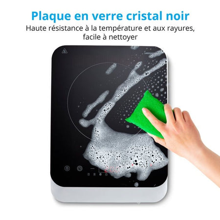 Piano cottura a induzione - MEDION MD18490 - 1 bruciatore - 2000W - 60/240C - 8 programmi - L 29 x P 36 x H 6 cm - Bianco/Nero