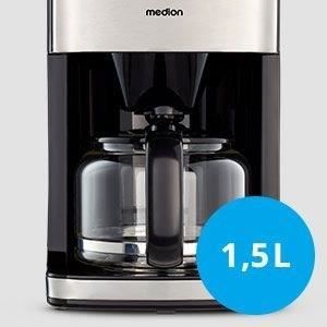 Macchina per caffè filtro digitale con macinacaffè - MEDION - 1000W - 1,5L - Argento