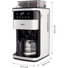 Macchina per caffè filtro digitale con macinacaffè - MEDION - 1000W - 1,5L - Argento