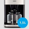 Macchina per caffè filtro digitale con macinacaffè - MEDION - 1000W - 1,5L - Argento