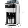 Macchina per caffè filtro digitale isolata con macinacaffè - MEDION - 1000W - 1,0L - Argento