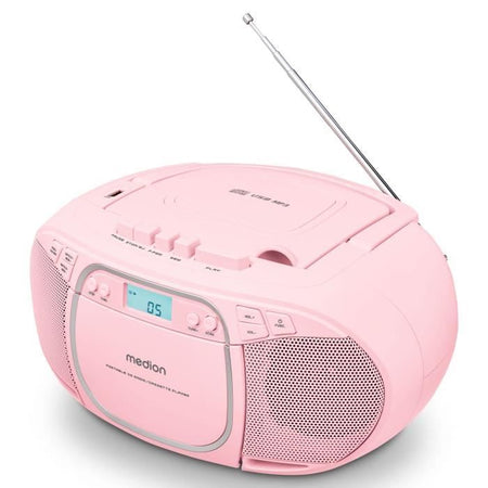 Radio CD - MEDION - FM - 2x2,2W RMS - Rosa