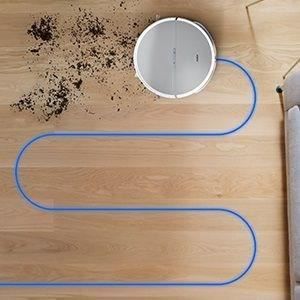 MEDION E35 - Robot Aspirapolvere - Potenza di aspirazione 2000Pa - Navigazione giroscopica - 2 spazzole laterali e Sensore a muro