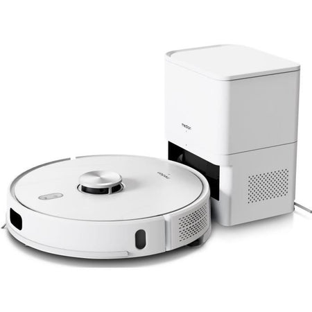 MEDION X41 SW+ - Robot aspirapolvere con stazione di svuotamento - 200 min - Aspirazione potente da 8000 Pa - Navigazione laser