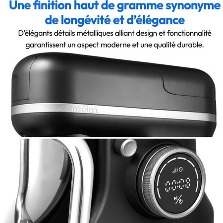 Robot da cucina 3 in 1 - MEDION - MD18430 - 1200 W - 5 L - 8 velocità - Funzione tritatutto - Nero